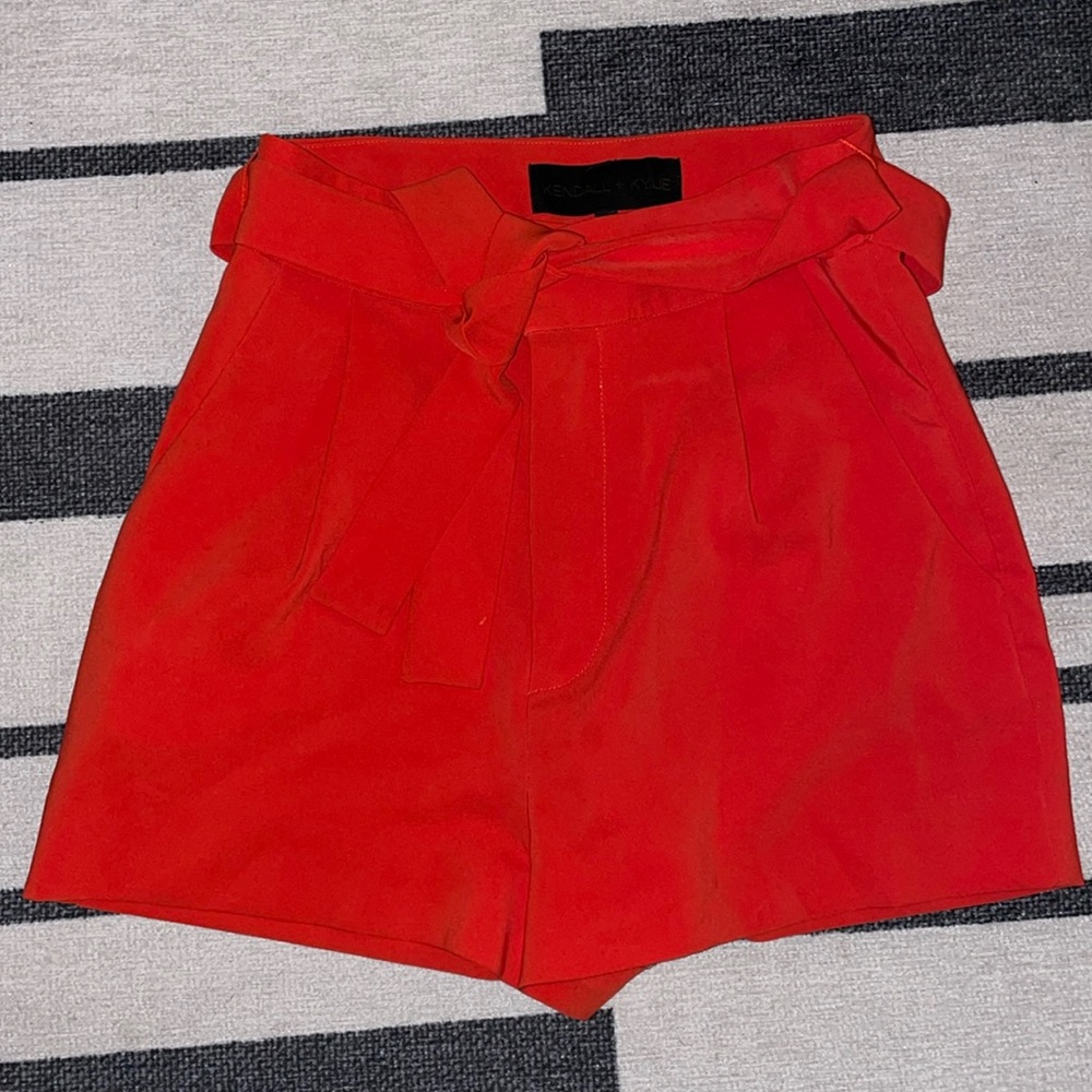 Kendall and Kylie Red Shorts with Tie